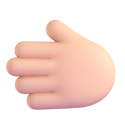 Leftwards hand: light skin tone animated emoji