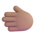 Leftwards hand: medium skin tone 3D animated emoji