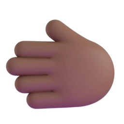 Leftwards hand: medium-dark skin tone animated emoji