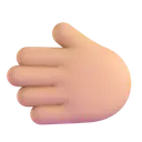 Leftwards hand: medium-light skin tone 3D animated emoji