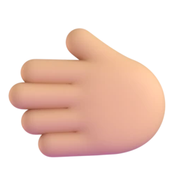 Leftwards hand: medium-light skin tone animated emoji