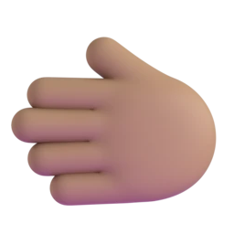 Leftwards hand: medium skin tone animated emoji