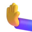Leftwards pushing hand 3D animated emoji