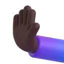 Leftwards pushing hand: dark skin tone 3D animated emoji