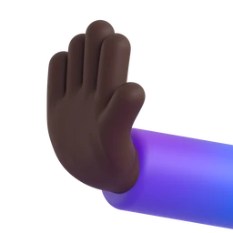 Leftwards pushing hand: dark skin tone animated emoji