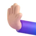 Leftwards pushing hand: light skin tone 3D animated emoji