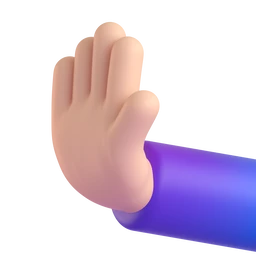 Leftwards pushing hand: light skin tone animated emoji