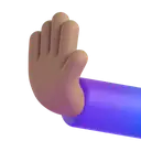 Leftwards pushing hand: medium skin tone 3D animated emoji