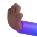 Leftwards pushing hand: medium-dark skin tone 3D animated emoji