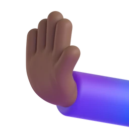 Leftwards pushing hand: medium-dark skin tone animated emoji