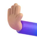 Leftwards pushing hand: medium-light skin tone 3D animated emoji