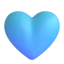 Light blue heart 3D animated emoji