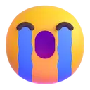 Loudly crying face 3D animated emoji