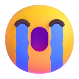 Loudly crying face animated emoji