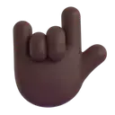 Love-you gesture: dark skin tone 3D animated emoji