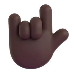 Love-you gesture: dark skin tone animated emoji