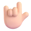 Love-you gesture: light skin tone 3D animated emoji