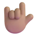 Love-you gesture: medium skin tone 3D animated emoji