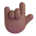 Love-you gesture: medium-dark skin tone 3D animated emoji