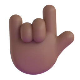 Love-you gesture: medium-dark skin tone animated emoji