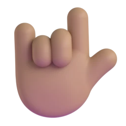 Love-you gesture: medium skin tone animated emoji