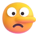 Lying face 3D animated emoji
