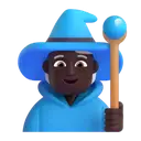 Mage: dark skin tone 3D animated emoji