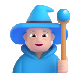 Mage: light skin tone animated emoji