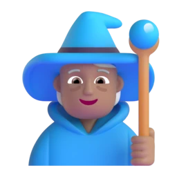 Mage: medium skin tone animated emoji
