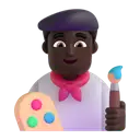 Man artist: dark skin tone 3D animated emoji