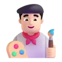 Man artist: light skin tone 3D animated emoji