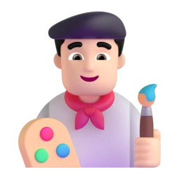 Man artist: light skin tone animated emoji