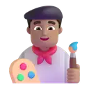 Man artist: medium skin tone 3D animated emoji