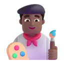Man artist: medium-dark skin tone 3D animated emoji