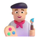 Man artist: medium-light skin tone 3D animated emoji