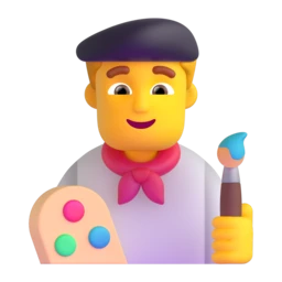 Man artist animated emoji