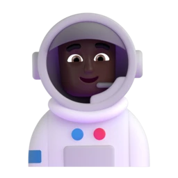 Man astronaut: dark skin tone animated emoji