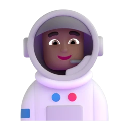 Man astronaut: medium-dark skin tone animated emoji