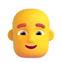 Man: bald 3D animated emoji