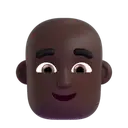 Man: bald: dark skin tone 3D animated emoji