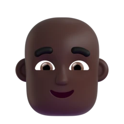 Man: bald: dark skin tone animated emoji