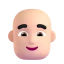 Man: bald: light skin tone 3D animated emoji