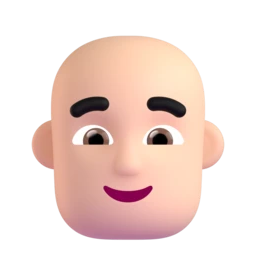 Man: bald: light skin tone animated emoji