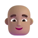 Man: bald: medium skin tone 3D animated emoji