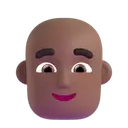 Man: bald: medium-dark skin tone 3D animated emoji