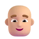 Man: bald: medium-light skin tone 3D animated emoji