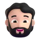 Man: beard: light skin tone 3D animated emoji
