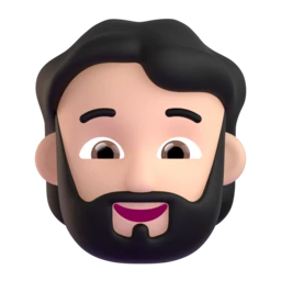 Man: beard: light skin tone animated emoji