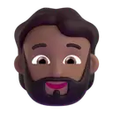 Man: beard: medium-dark skin tone 3D animated emoji