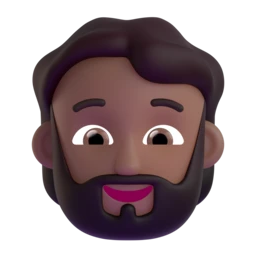 Man: beard: medium-dark skin tone animated emoji